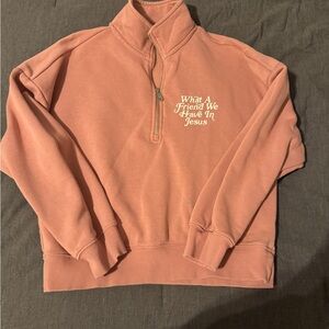 Peach Half-Zip Sweatshirt